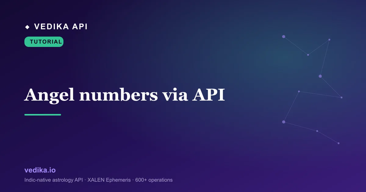 Angel numbers via API | Vedika API