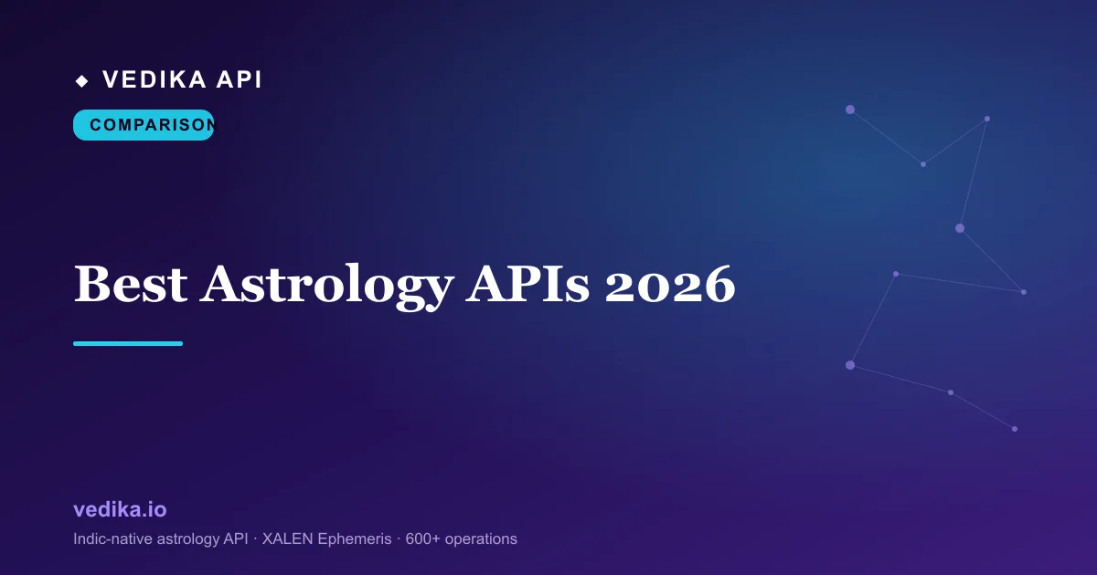 Best Astrology APIs 2026 | Top 10 API Comparison for Developers