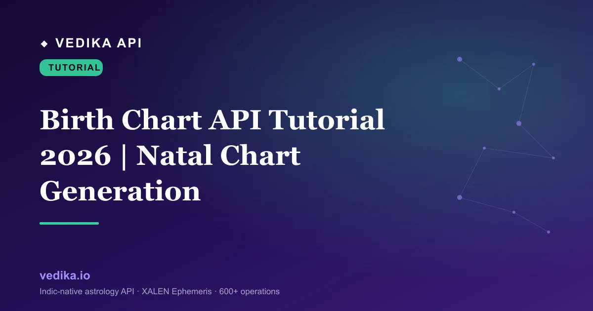 Api Natal Birth Chart API Tutorial 2026 | Natal Chart & Kundali Generation