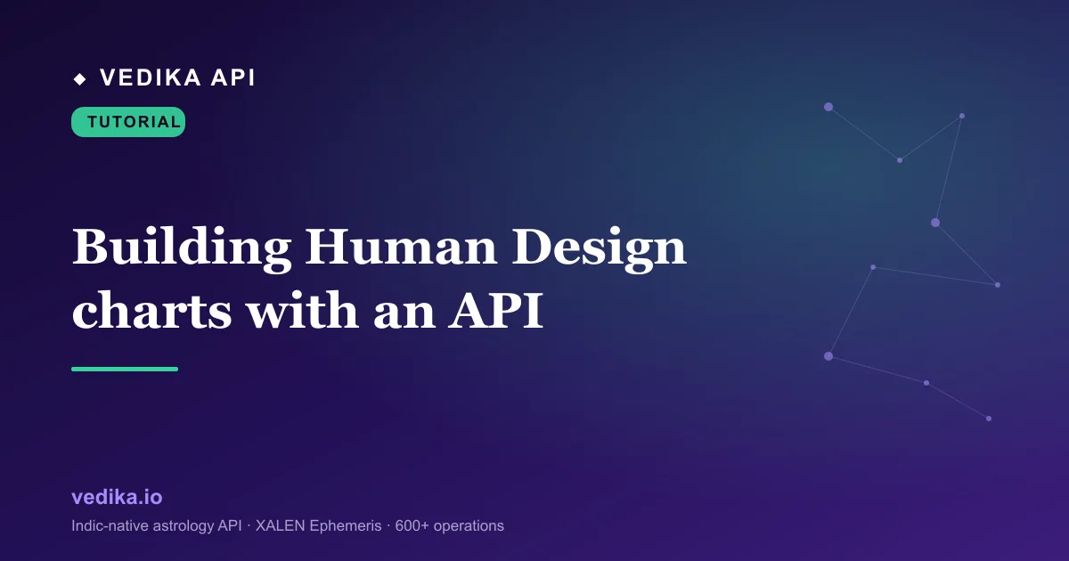 Building Human Design charts with an API | Vedika API