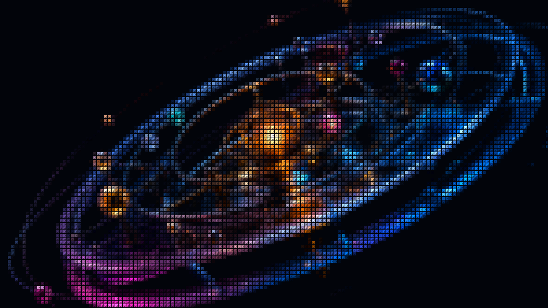 Computed Vedic birth chart in an ordered pixel field